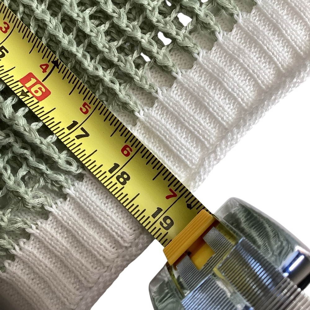 Open Crochet Oversized Peace Sign Shirt Women's Green Knit Top New w/ Tags Sz L - Picture 9 of 16